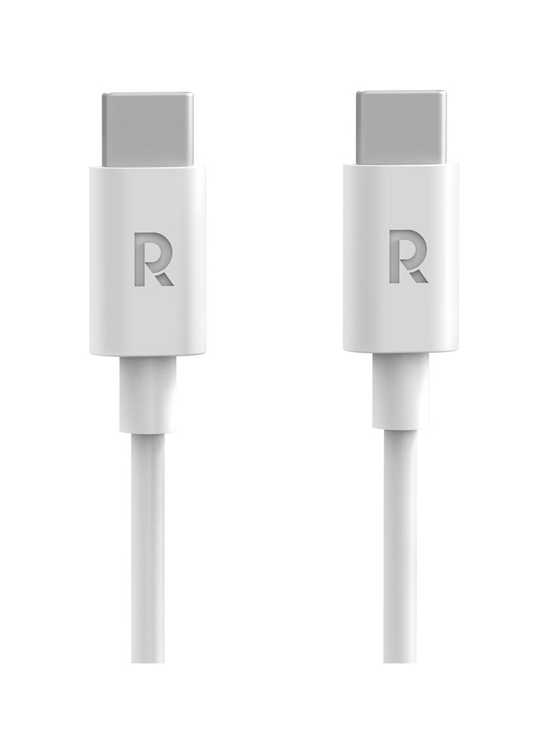 RAVPOWER - RP-CB1021 Type-C To Type-C Cable 1M TPE White - Image 1