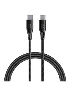 RP-CB1029 60W Fast Charging Nylon Braid Global Version Type-C To C Cable 1.2M Black