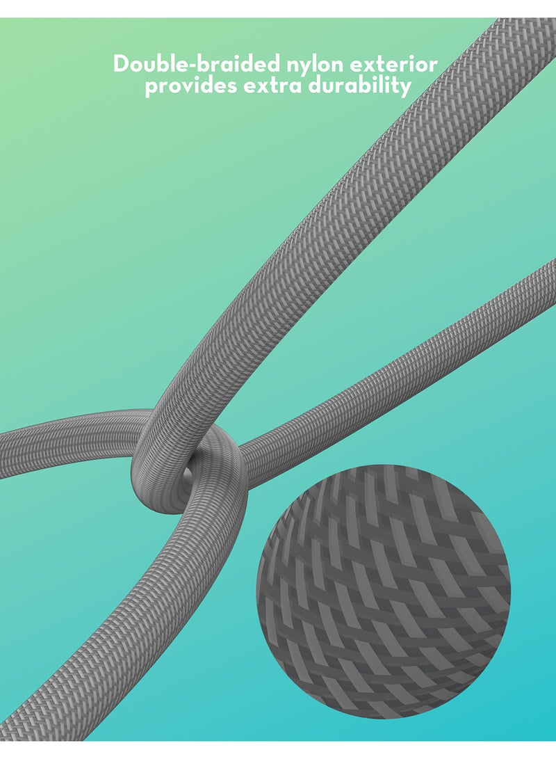 RAVPOWER 100W Magnetic Nylon Braided C-C Cable 1.2M White - Image 3