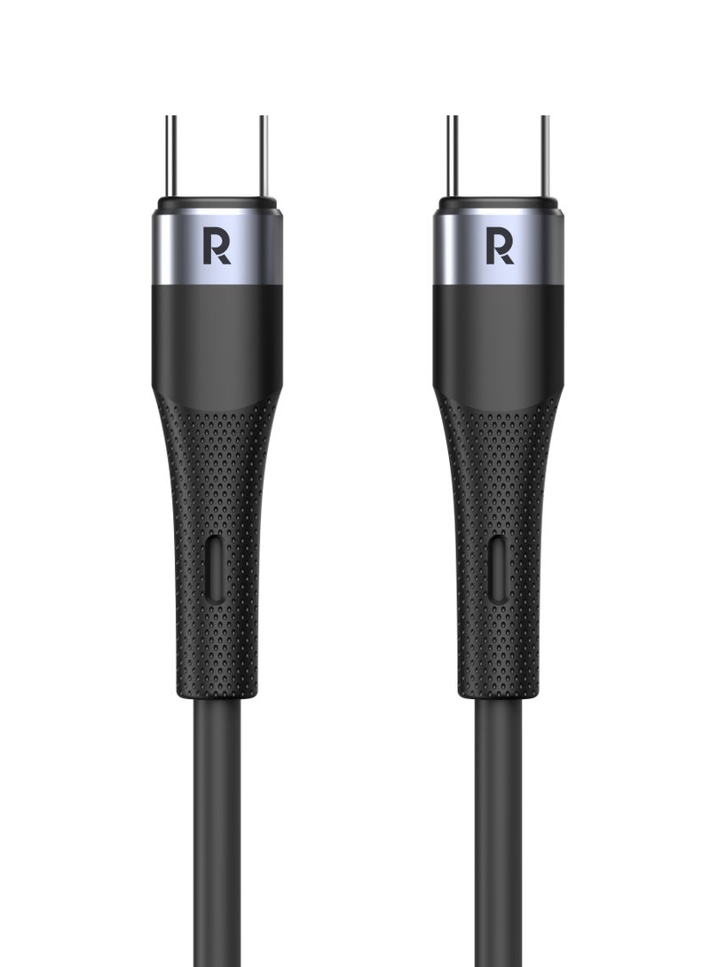 RAVPOWER 60W Silicone C-C Cable 1.2M Black  - Image 1