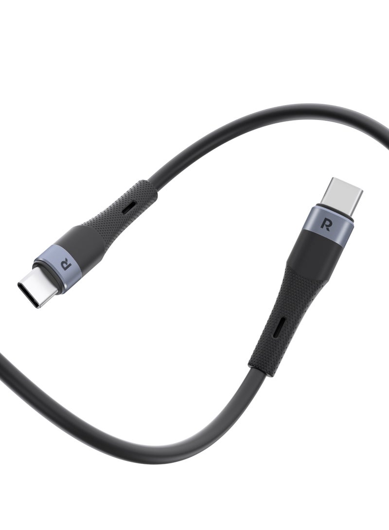 RAVPOWER 60W Silicone C-C Cable 1.2M Black  - Image 2