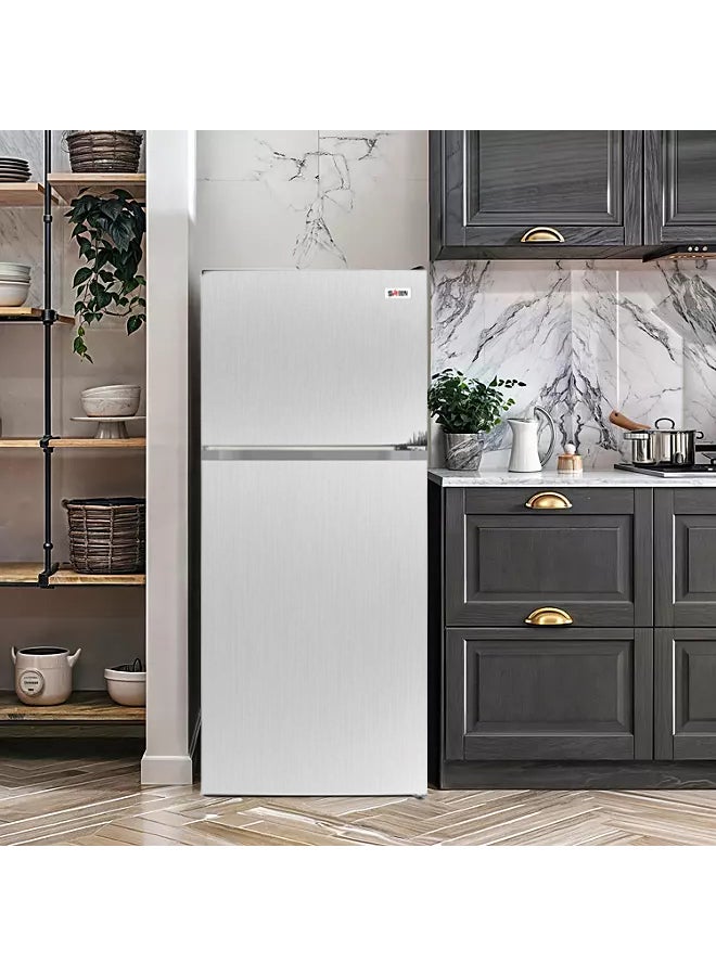SREEN - Double Door Refrigerator - 410 Liters - 14.4 Feet - Silver - SRTM533NFS SRTM533NFS Silver - Image 1