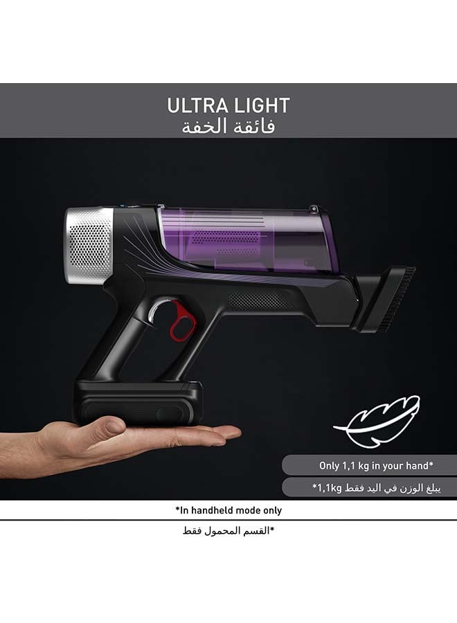 Tefal TEFAL Cordless Vacuum Cleaner | XForce Flex 9.60 Allergy | 100 Air W | Up to 45min | Flex Technology | Auto Speed | Digital Display | Power LED Vision | Black & purple | 2 Years Warranty | TY2039HO 0.44 L 250 W TY2039HO Black & purple  - Image 4