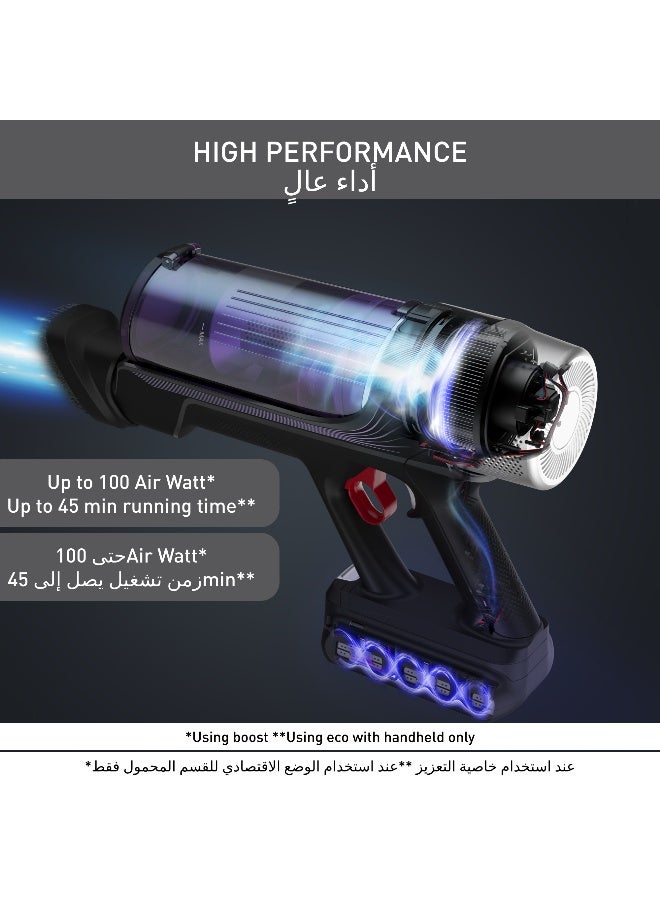 تيفال مكنسة كهربائية بدون سلك من تيفال | XForce Flex 9.60 للحساسية | 100 واط هواء | حتى 45 دقيقة | تقنية الفليكس | سرعة تلقائية | شاشة رقمية | رؤية LED قوية | أسود وبنفسجي | ضمان لمدة سنتين | TY2039HO - Image 3