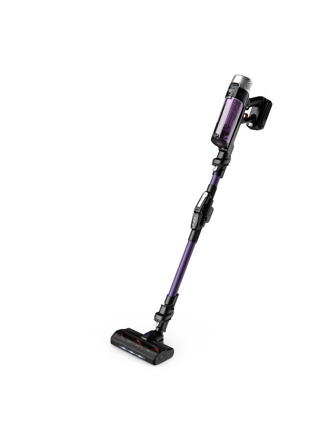 تيفال مكنسة كهربائية بدون سلك من تيفال | XForce Flex 9.60 للحساسية | 100 واط هواء | حتى 45 دقيقة | تقنية الفليكس | سرعة تلقائية | شاشة رقمية | رؤية LED قوية | أسود وبنفسجي | ضمان لمدة سنتين | TY2039HO - Image 2