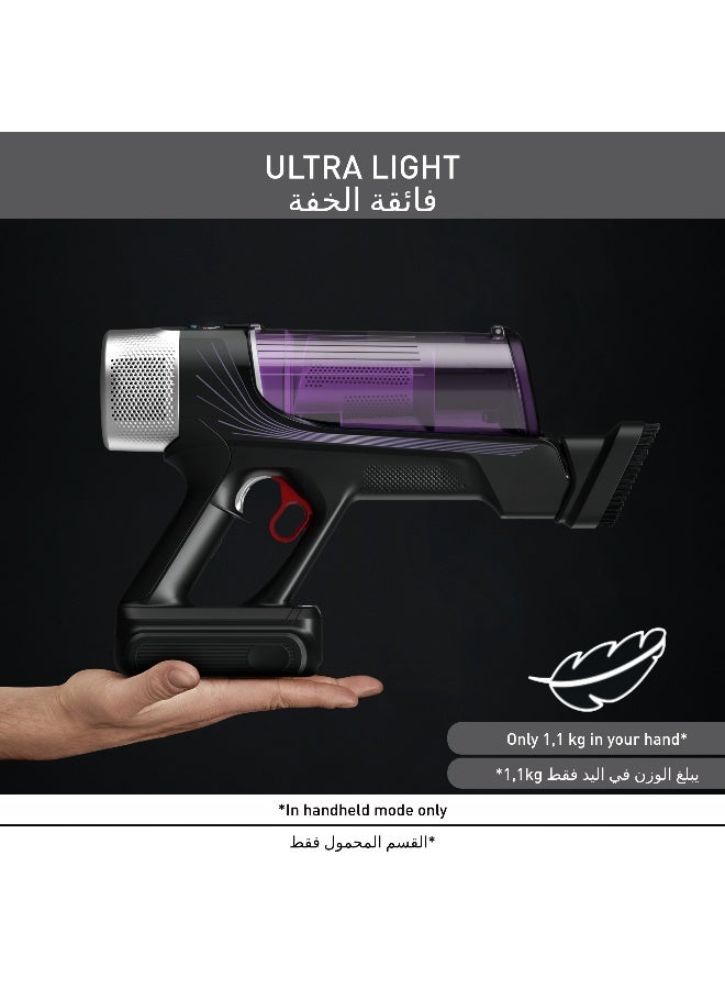 تيفال مكنسة كهربائية بدون سلك من تيفال | XForce Flex 9.60 للحساسية | 100 واط هواء | حتى 45 دقيقة | تقنية الفليكس | سرعة تلقائية | شاشة رقمية | رؤية LED قوية | أسود وبنفسجي | ضمان لمدة سنتين | TY2039HO - Image 4
