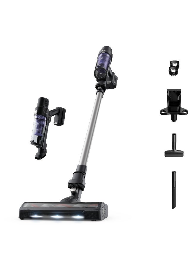 تيفال مكنسة كهربائية بدون سلك من تيفال | X-PERT 7.60 | 140 واط | حتى 45 دقيقة | قوية | خفيفة الوزن للغاية | بطارية طويلة الأمد | رؤية LED قوية | بنفسجي | ضمان لمدة سنتين | TY6A35HO - Image 1