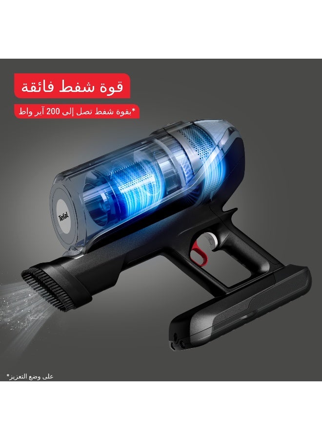 تيفال مكنسة كهربائية بدون سلك من تيفال | X-Force Flex 14.60 للحيوانات | 200 واط هواء | حتى 1 ساعة و10 دقائق | تقنية المرونة | أضواء LED | شاشة رقمية | تصفية عالية | أسود ورمادي | ضمان لمدة سنتين | TY99A2GO - Image 4