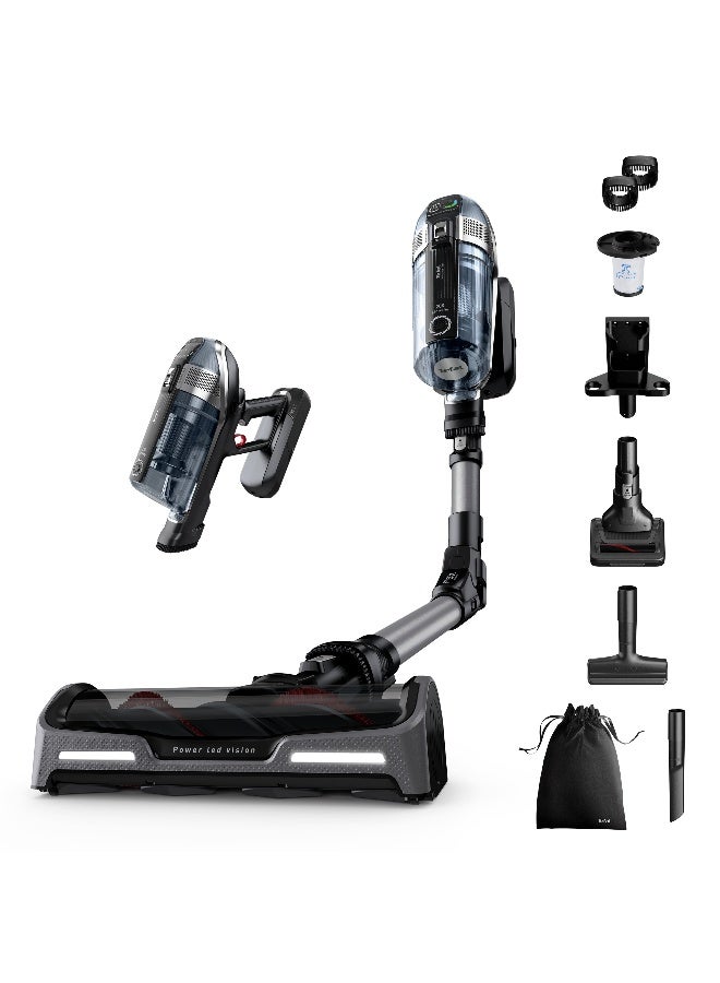 تيفال مكنسة كهربائية بدون سلك من تيفال | X-Force Flex 14.60 للحيوانات | 200 واط هواء | حتى 1 ساعة و10 دقائق | تقنية المرونة | أضواء LED | شاشة رقمية | تصفية عالية | أسود ورمادي | ضمان لمدة سنتين | TY99A2GO - Image 1