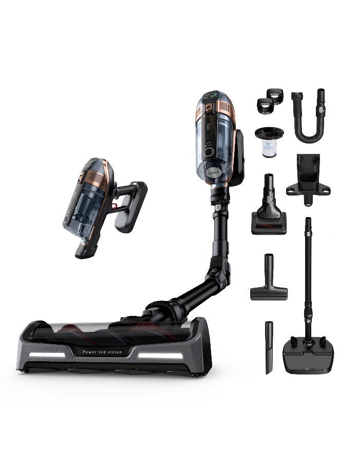 تيفال مكنسة كهربائية بدون سلك من تيفال | X-Force Flex 15.60 للحيوانات | 230 واط هواء | تصل إلى 1 ساعة و20 دقيقة | تقنية فليكس | أضواء LED | شاشة رقمية | فلترة عالية | أسود/نحاسي | ضمان لمدة سنتين | TY99F2GO - Image 1