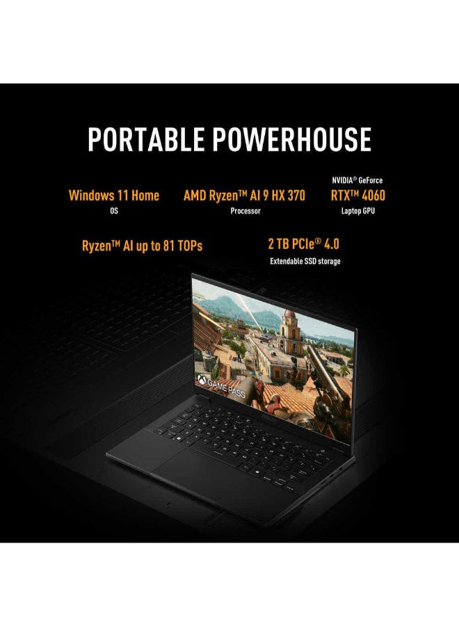 أسوس كمبيوتر محمول TUF GAMING A14 FA401WV-RG011W بشاشة 2.5K مقاس 14 بوصة ومعالج AMD RYZEN AI 9 HX370 وذاكرة وصول عشوائي 32 جيجابايت ومحرك أقراص SSD سعة 2 تيرابايت وبطاقة رسومات Nvidia GeForce RTX 4060 سعة 8 جيجابايت ونظام تشغيل Windows 11 - Image 2