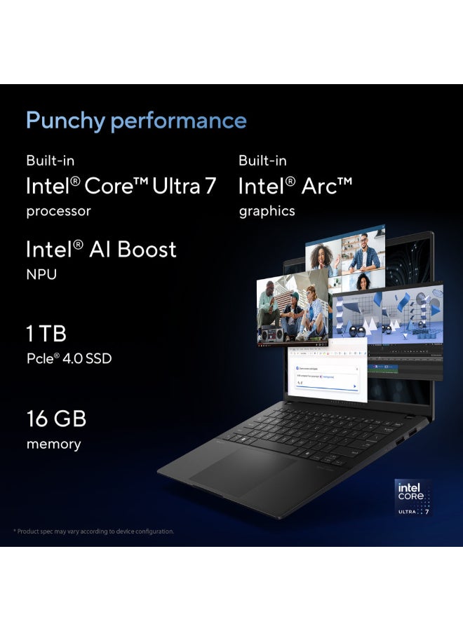 ASUS - Vivobook S 14 OLED S5406MA-OLEDU711WB (Upgraded Version) Laptop With 14-Inch Display,Core Ultra 7 155H Processor/16GB RAM/1TB SSD/Intel Arc Graphics/Windows 11 English/Arabic Neutral Black - Image 1