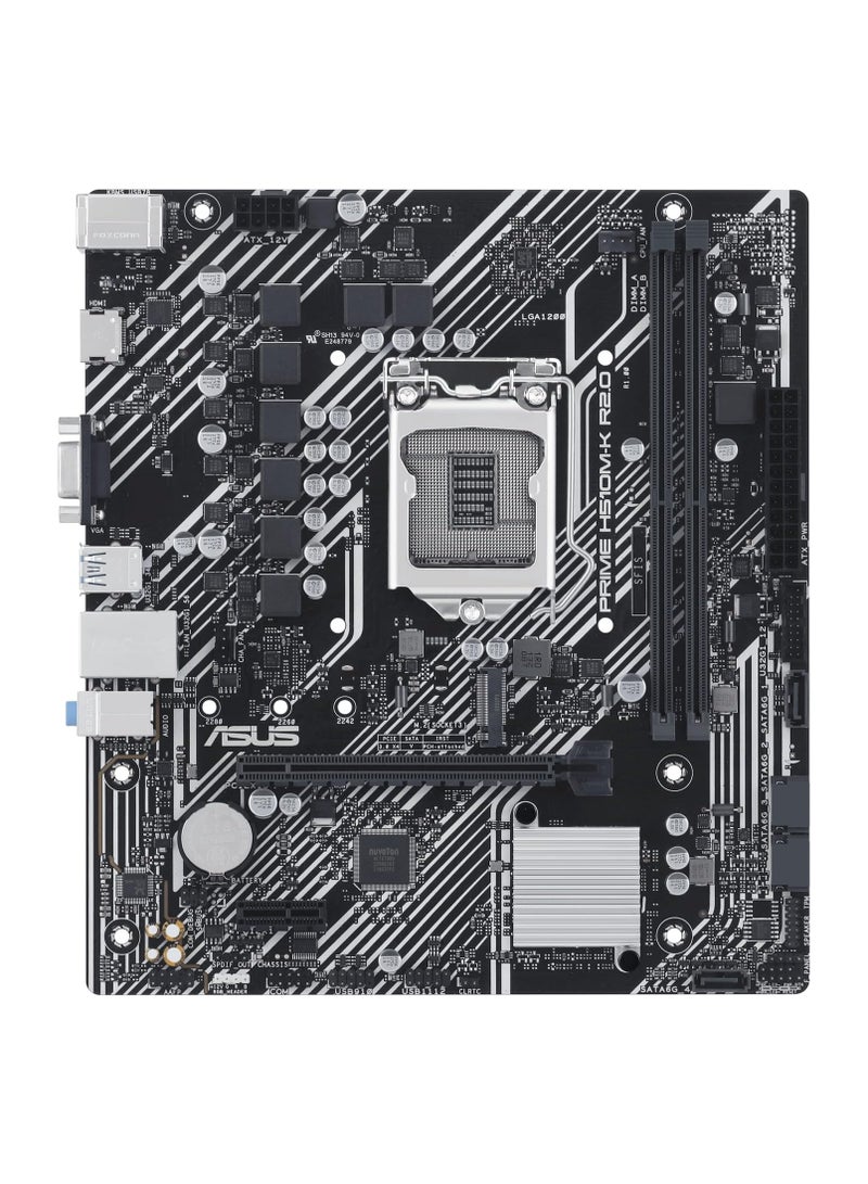 ASUS - Prime H510M-K R2.0, Intel H470, 1200, Micro ATX, 2 DDR4, VGA, HDMI, 1x M.2 - Image 1