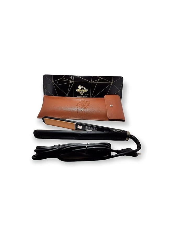 TORNADO Gold Hair Iron Up to 980F - Metal Tin - Black For Women  - Image 1