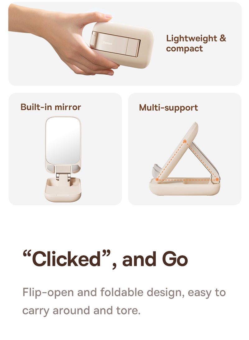Baseus Seashell Series Folding Phone Stand (with Mirror) Baby Pink  - Image 3