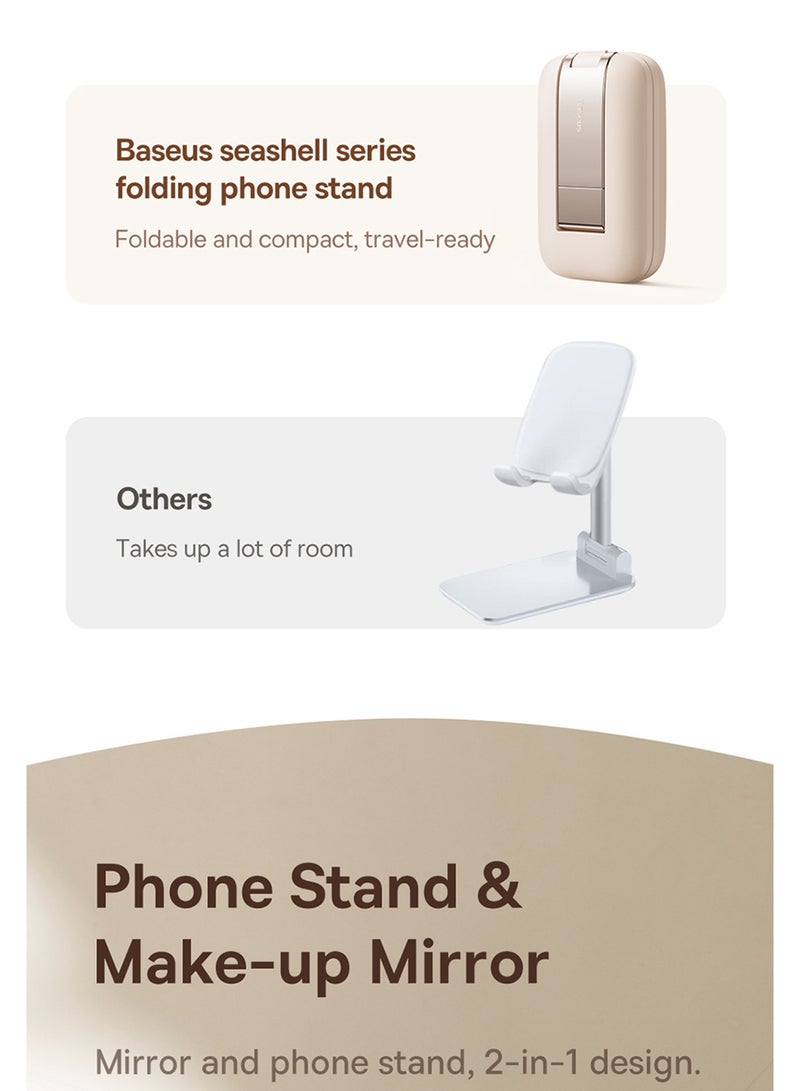 Baseus Seashell Series Folding Phone Stand (with Mirror) Baby Pink  - Image 5