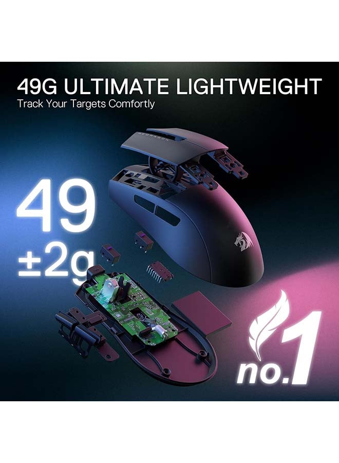 ريدراجون ماوس الألعاب اللاسلكي M916 PRO 3 أوضاع، معدل استطلاع 4K فائق السرعة، 49 جيجابايت، فأرة ألعاب خفيفة الوزن للغاية بدقة 26 ألف نقطة في البوصة - Image 5