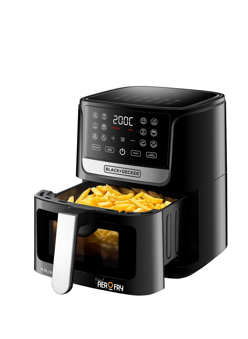 BLACK+DECKER - Digital AerOFry Air Fryer Extra Large 4.5 L 1500 W AF4500-B5 Black - Image 1