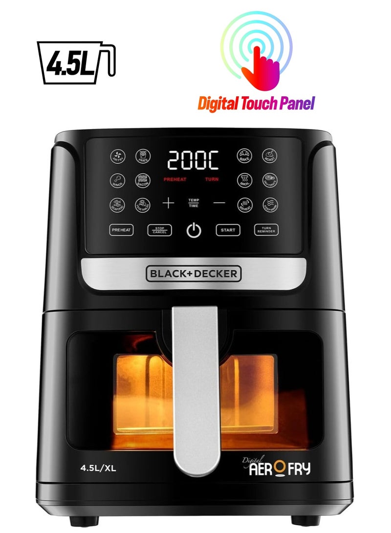 BLACK+DECKER - Digital AerOFry Air Fryer Extra Large 4.5 L 1500 W AF4500-B5 Black - Image 1