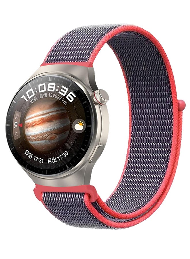 MARGOUN (Band Size 20mm) Nylon Sport Band Compatible with Samsung Galaxy Watch 3 41mm/Galaxy Watch 42mm/Active 40mm/Active 2 40mm 44mm Replacement Wristbands Watch Strap Dark Blue Pink - Image 1