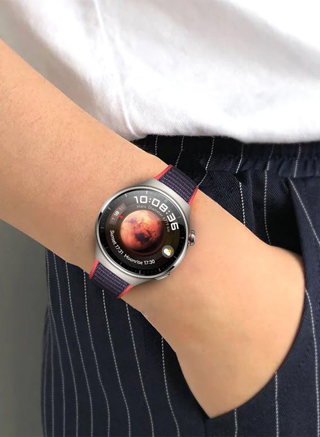 MARGOUN (Band Size 20mm) Nylon Sport Band Compatible with Samsung Galaxy Watch 3 41mm/Galaxy Watch 42mm/Active 40mm/Active 2 40mm 44mm Replacement Wristbands Watch Strap Dark Blue Pink - Image 2