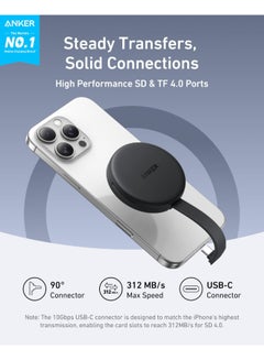 Anker MagGo USB-C Adapter (3-in-1, 10Gbps, For iPhone) Grey  - Image 2