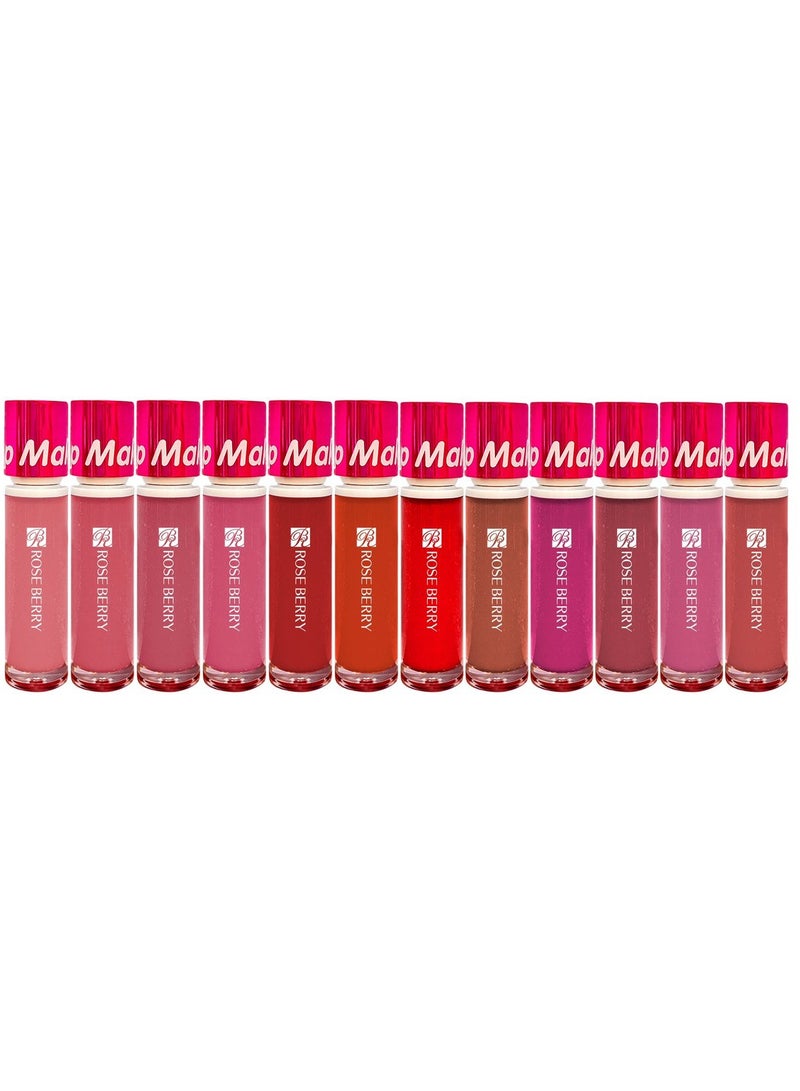 ROSE BERRY 12-Piece Matte Lquid Lipgloss Multicolour  - Image 2
