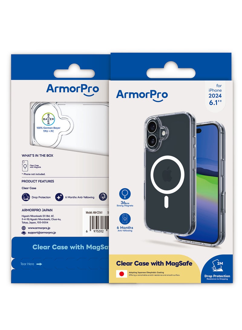ارمور برو Clear Case With MagSafe White For iPhone 16 Clear - Image 2