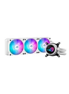 أسوس مبرد سائل لوحدة المعالجة المركزية Rog Strix Lc Iii 360 Argb أبيض اللون مع كتلة مياه تدور 360 درجة، ومضخة Asetek V2 من الجيل السابع، ومراوح Rog Argb المتميزة، وأكثر من 10 تأثيرات إضاءة Aura مخصصة  - Image 4