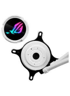 أسوس مبرد سائل لوحدة المعالجة المركزية Rog Strix Lc Iii 360 Argb أبيض اللون مع كتلة مياه تدور 360 درجة، ومضخة Asetek V2 من الجيل السابع، ومراوح Rog Argb المتميزة، وأكثر من 10 تأثيرات إضاءة Aura مخصصة  - Image 3