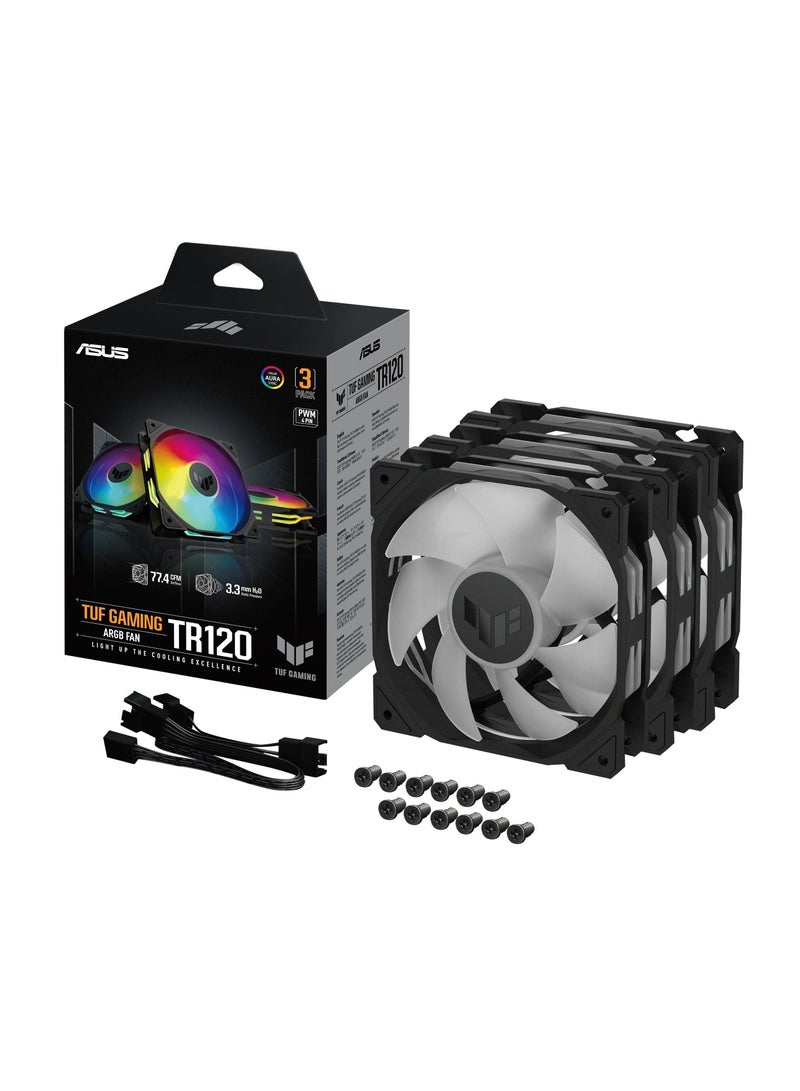ASUS TUF Gaming TR120 ARGB Standard Blade 3 In 1 3er Pack Black  - Image 1