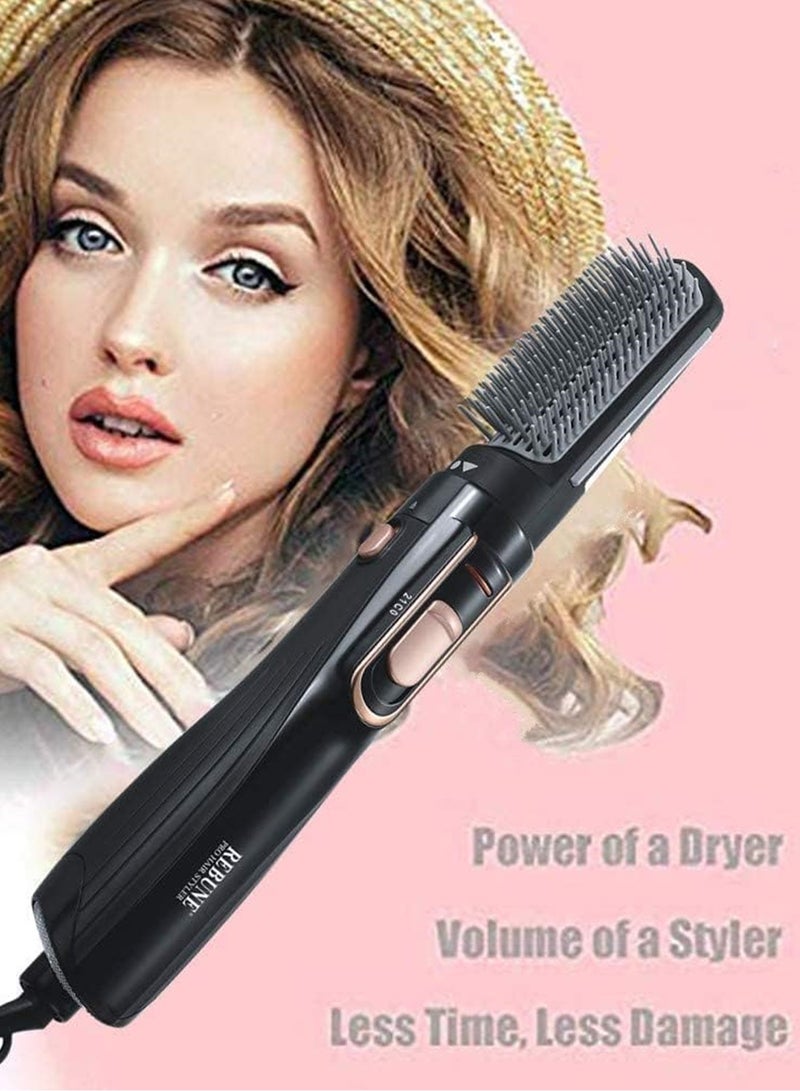 REBUNE RE-2025-2Plus 1200W Hot Air Hair Styler 3 In 1 High-Speed Motor Hair Dryer Brush With 2 Attachments Black/Gold  - Image 4
