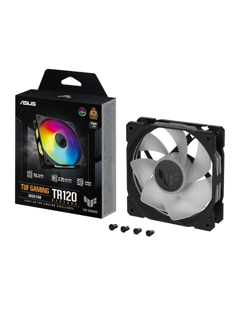 ASUS TUF Gaming TR120 ARGB Reverse Blade Single Pack Black 