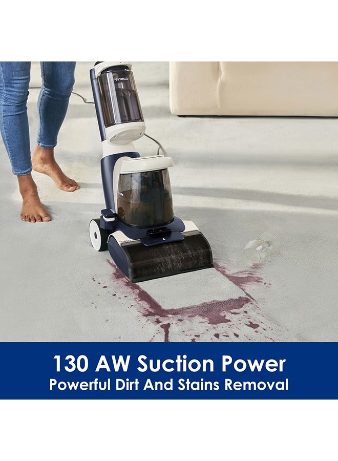 Tineco - iCarpet Corded Carpet Cleaner with PowerDry and HeatedWash, powerful suction with iLoop Smart Sensor Technoly and LED display, Spot and Upholstery Washing, Lightweight Design 2 L 1300 W CW011500SA White/Black - Image 1
