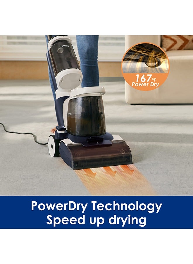 Tineco - iCarpet Corded Carpet Cleaner with PowerDry and HeatedWash, powerful suction with iLoop Smart Sensor Technoly and LED display, Spot and Upholstery Washing, Lightweight Design 2 L 1300 W CW011500SA White/Black - Image 1