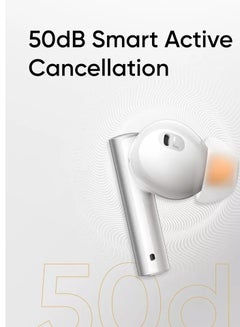realme Buds Air 6 Tws in Ear Earbuds With 12.4 Mm Deep Bass Driver, 40 Hours Play Time, Fast Charge,50 Db Anc,Lhdc 5.0, 55 Ms Low Latency, Ip55 Dust & Water Resistant, Bluetooth V5.3 Flame Silver  - Image 3