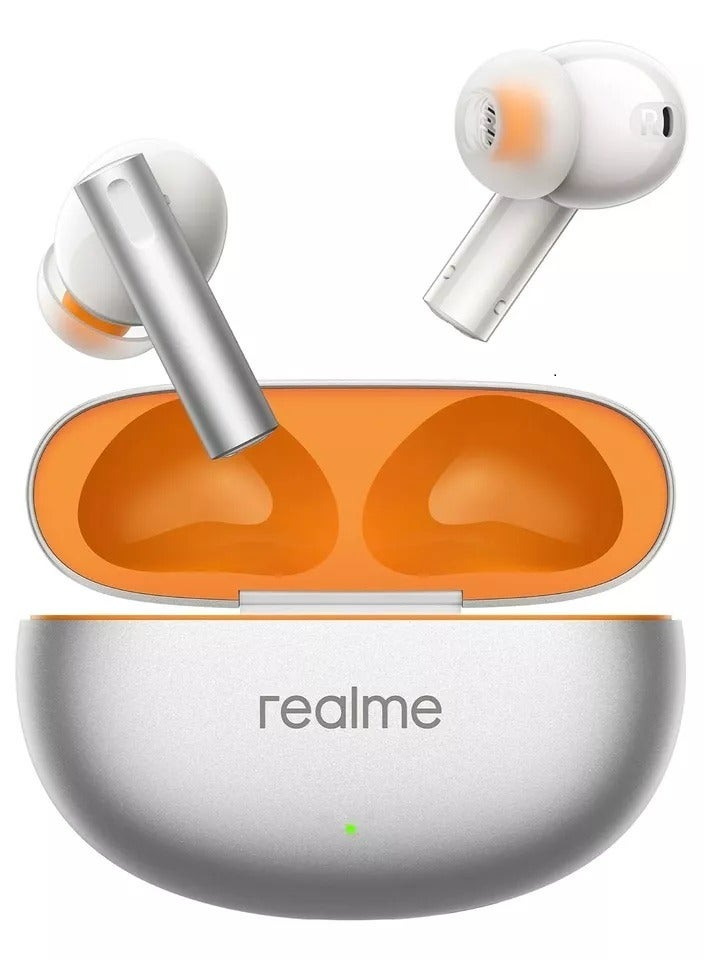 realme - Buds Air 6 Tws in Ear Earbuds With 12.4 Mm Deep Bass Driver, 40 Hours Play Time, Fast Charge,50 Db Anc,Lhdc 5.0, 55 Ms Low Latency, Ip55 Dust & Water Resistant, Bluetooth V5.3 Flame Silver - Image 1