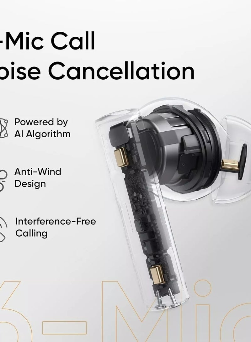 realme - Buds Air 6 Tws in Ear Earbuds With 12.4 Mm Deep Bass Driver, 40 Hours Play Time, Fast Charge,50 Db Anc,Lhdc 5.0, 55 Ms Low Latency, Ip55 Dust & Water Resistant, Bluetooth V5.3 Flame Silver - Image 1