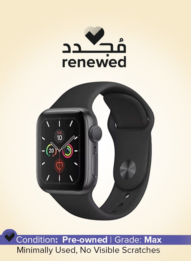 Apple - Renewed - Watch Series 5 GPS 44mm Aluminum Case With Black Sport Band Space Grey - Image 1