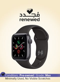 Renewed - Watch Series 5 44mm GPS + Cellular Aluminum With Black Sport Band Space Grey