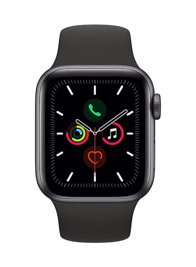 Apple - Renewed - Watch Series 5 44mm GPS + Cellular Aluminum With Black Sport Band Space Grey - Image 1