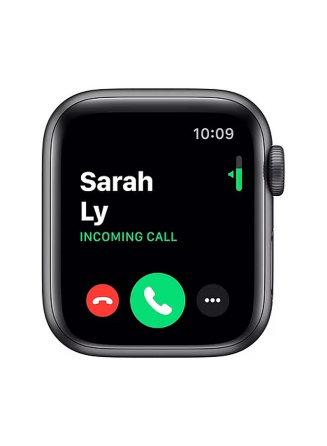 Apple - Renewed - Watch Series 5 44mm GPS + Cellular Aluminum With Black Sport Band Space Grey - Image 1