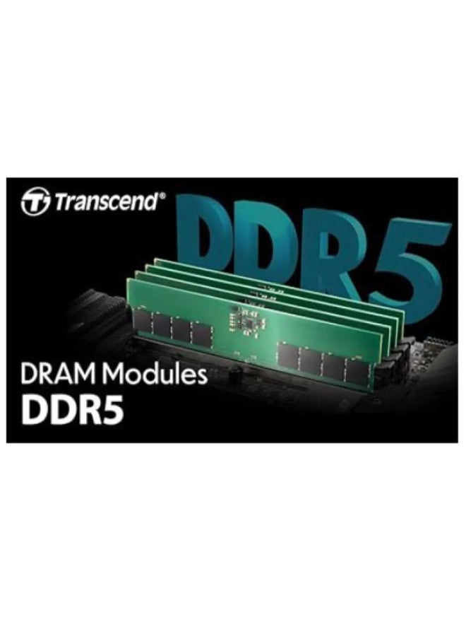 Transcend 32GB DDR5 5600MHz UDIMM Desktop RAM, CL46, PC5-44800, 288-Pin, 1.1V Low Power with Onboard PMIC, Dual Rank 2Rx8, On-Die ECC, JEDEC Standard, Unbuffered Memory Module | JM5600ALE-32G  - Image 2
