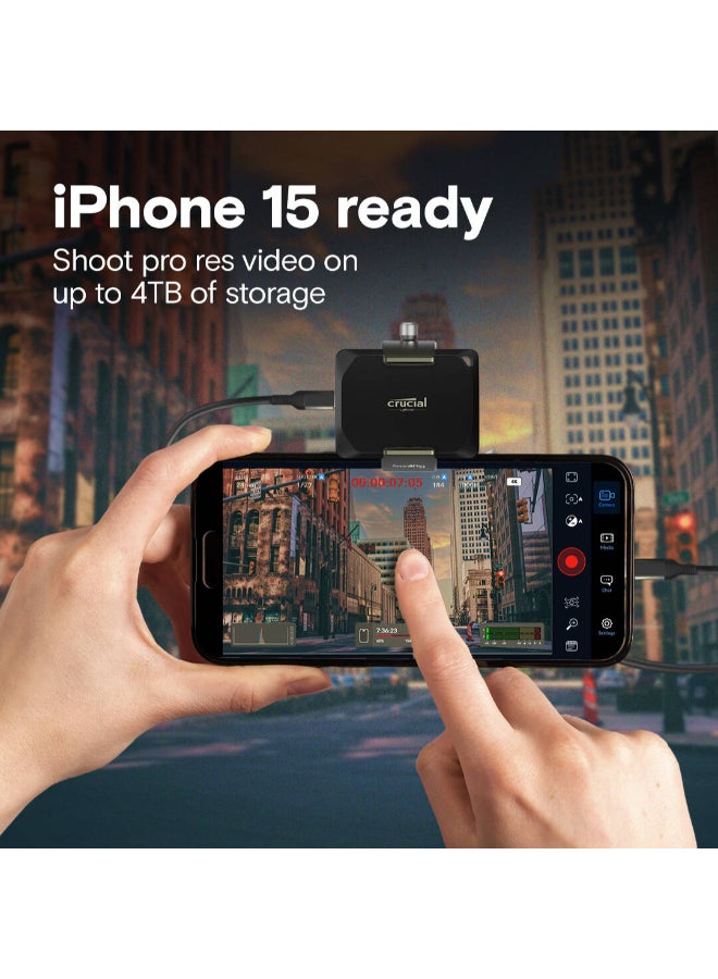 كروشيال X10 Pro 2TB Portable SSD بسرعات قراءة وكتابة تصل إلى 2100 ميجابايت/ثانية  - Image 4
