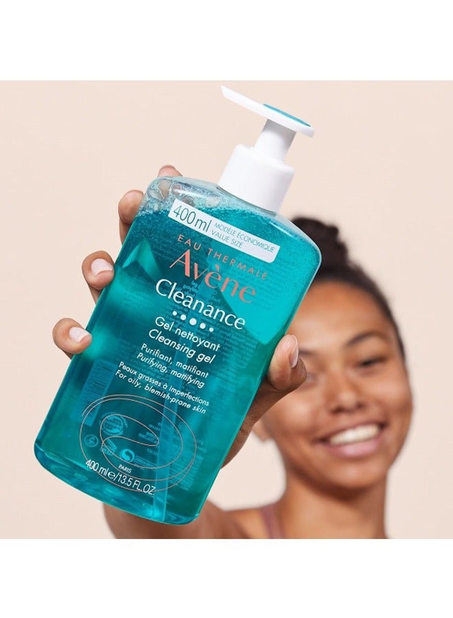 Avene Cleanance Cleansing Gel, Purifying & Mattifying for Oily, Blemish-Prone Skin 400 MLml - Image 3