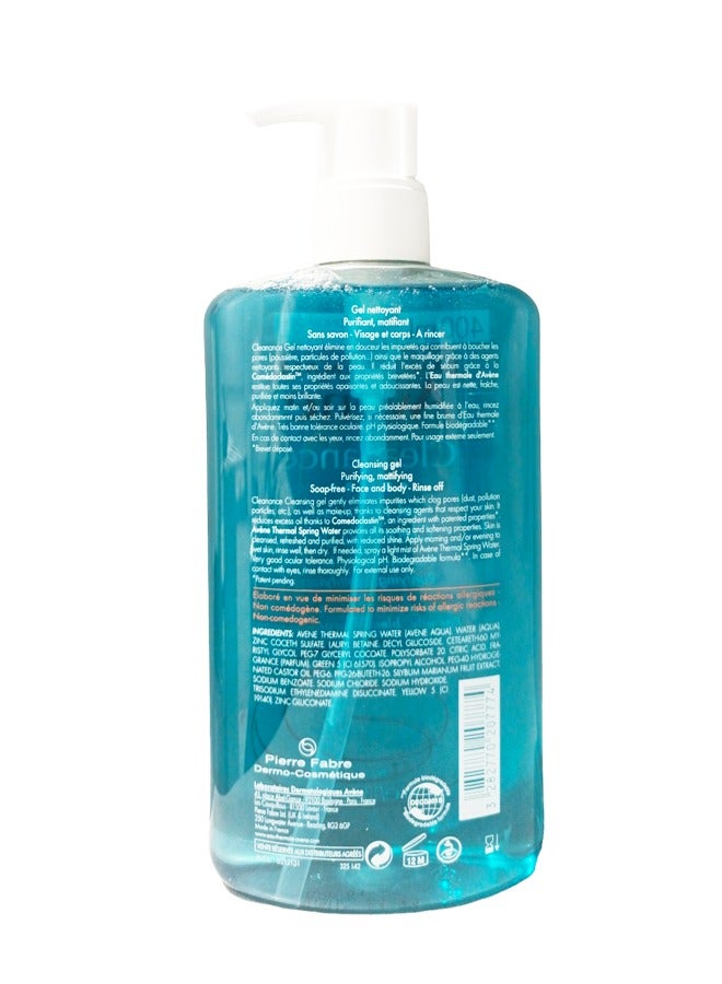 Avene Cleanance Cleansing Gel, Purifying & Mattifying for Oily, Blemish-Prone Skin 400 MLml - Image 2