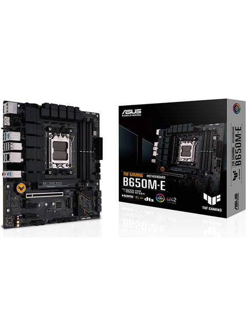 TUF GAMING B650M-E AM5 m-ATX Motherboard, AMD B650 Chipset, 4x DDR5 DIMM, 192GB Max Memory, 2.5Gb ETH, PCIe 4.0, 2x M.2, USB 3.2 / Type-C, HDMI / DP / PS/2 | 90MB1FU0-M0EAY0 Black