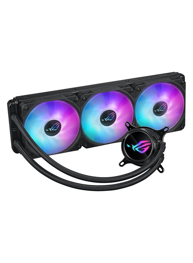 أسوس تبريد سائل لوحدة المعالجة المركزية ROG Strix LC III 360 aRGB، مبرد 360 مم، 3 مراوح ROG Strix AF-12S aRGB 120 مم، سرعة المروحة 2200 دورة في الدقيقة، تدفق هواء 70.38 CFM، شعار ROG يدور 360 درجة، 90RC00T1-M0UAY0  - Image 2