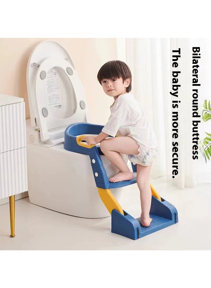 Rock Pow Baby Potty Seat, 3-In-1 Toilet Potty Training Seat, Toddlers Potty Training Toilet Seat Boys Girls, Kids Potty Training Seat Step Stool Ladder, Potty Chair With Anti-Slip Pads (Blue)  - Image 4