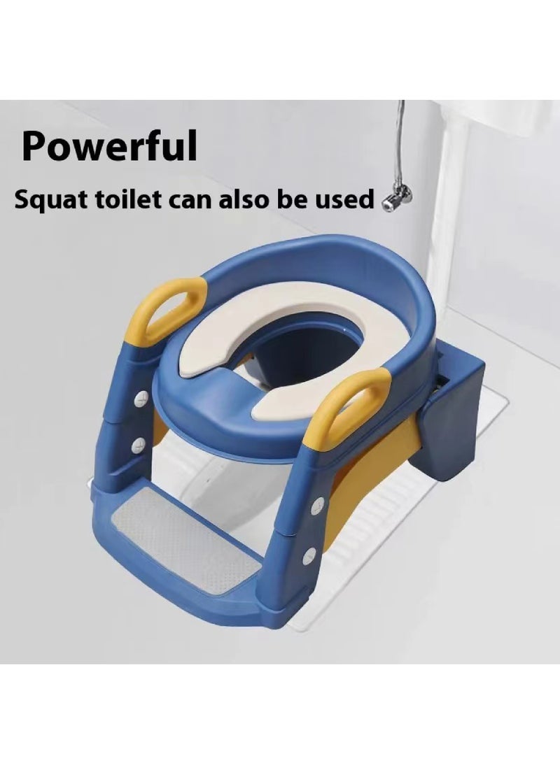 Rock Pow Baby Potty Seat, 3-In-1 Toilet Potty Training Seat, Toddlers Potty Training Toilet Seat Boys Girls, Kids Potty Training Seat Step Stool Ladder, Potty Chair With Anti-Slip Pads (Blue)  - Image 5